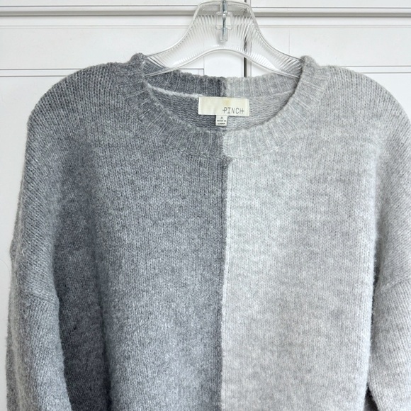 Pinch Split Colorblock Sweater in Grey Multi Sz Small Academia - Picture 7 of 13